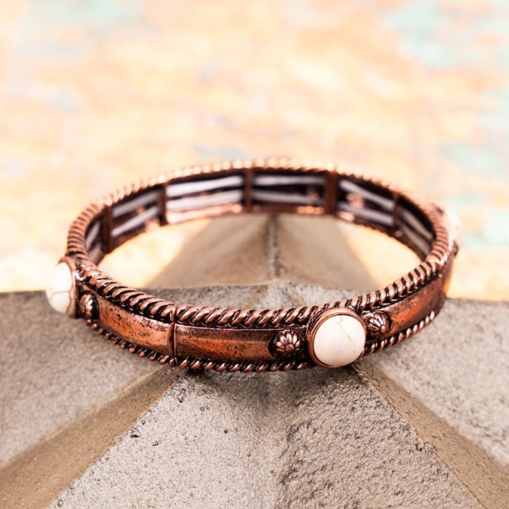 FAIRWAY HOWLITE AND COPPERTONE STRETCH BRACELET